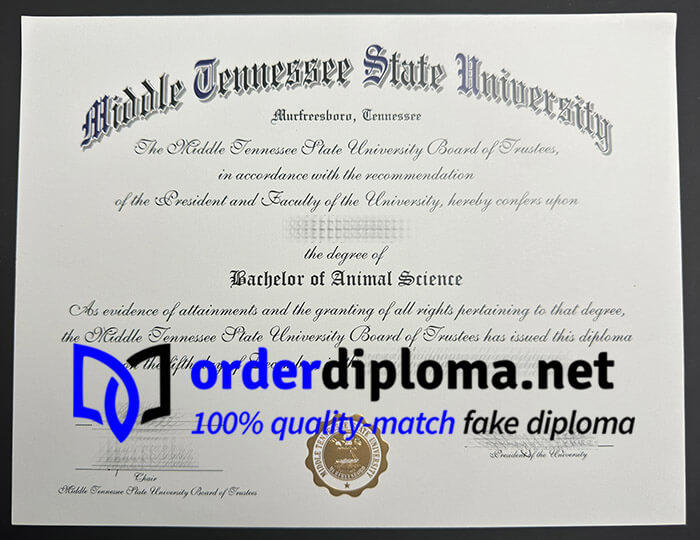 Middle Tennessee State University diploma, order MTSU fake degree.