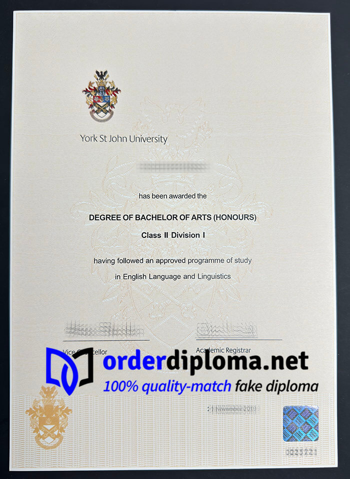 Buy York St John University diploma, get YSJU degree online.