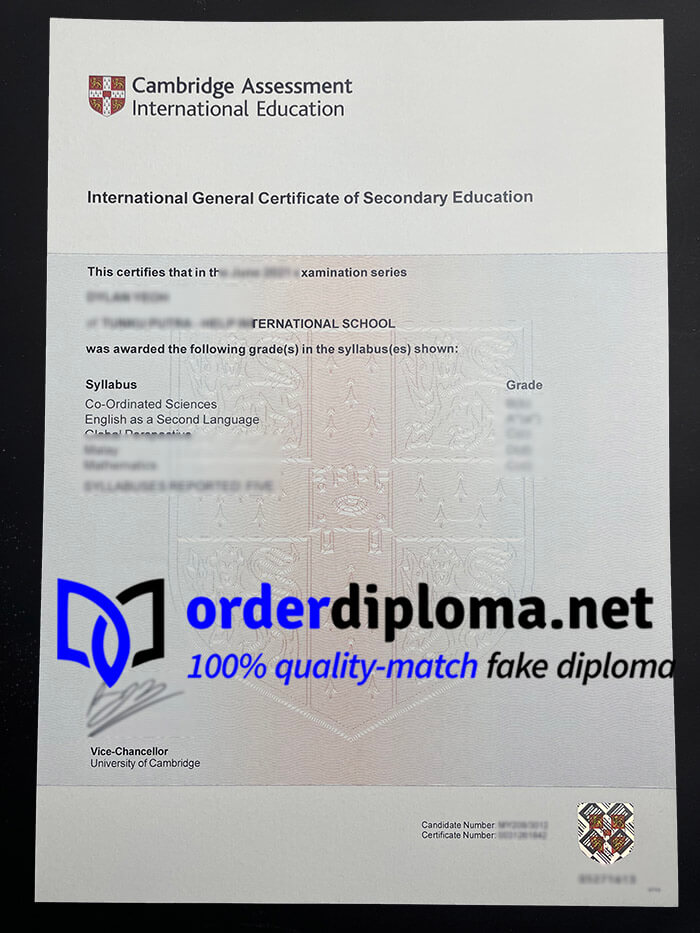 Where to order Cambridge IGCSE certificate?