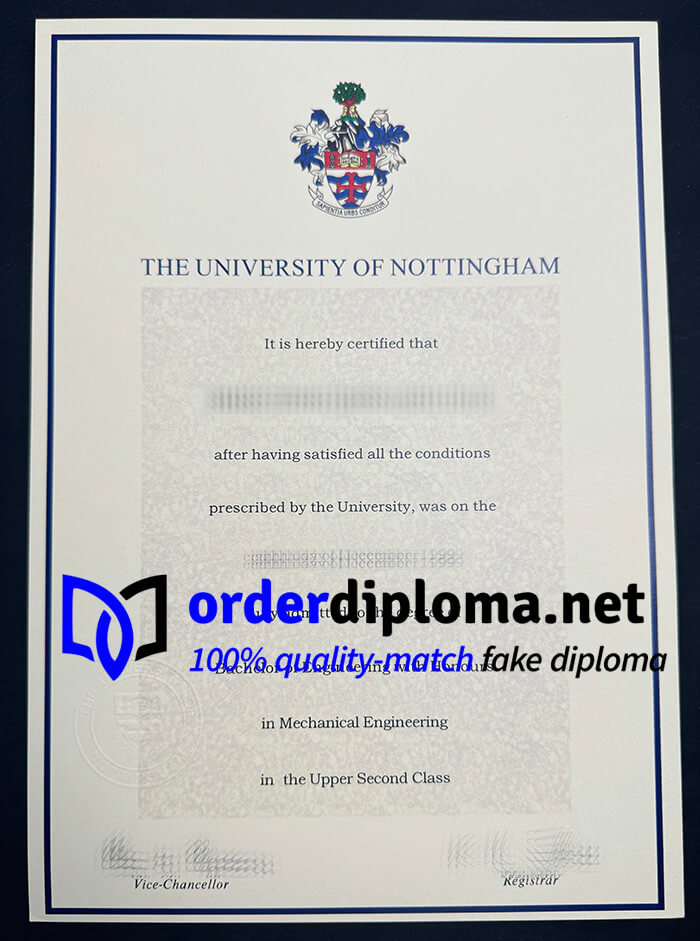 University of Nottingham diploma, make University of Nottingham degree