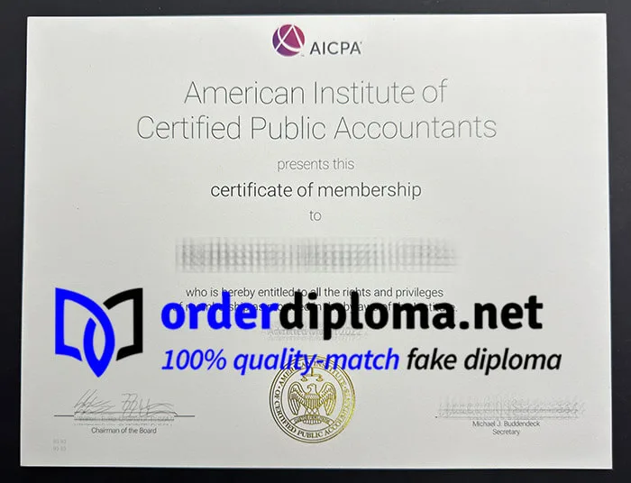 AICPA certificate