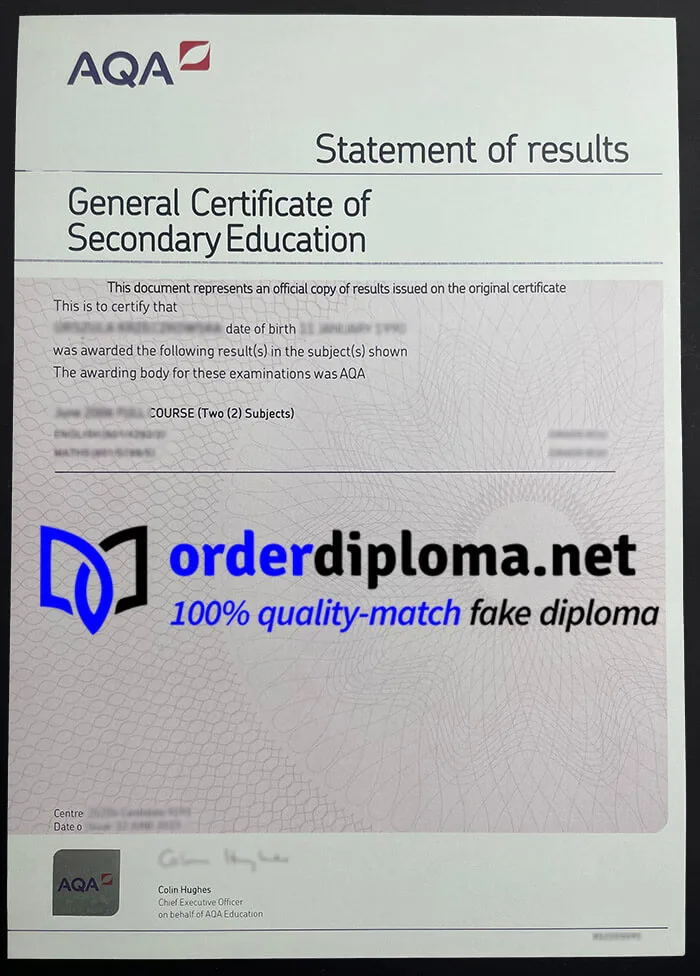 Where to order AQA GCSE certificate? Can I buy AQA GCSE fake certificate?