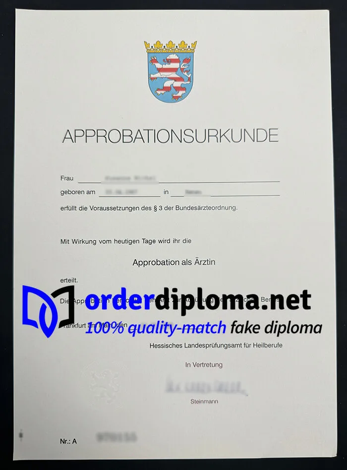 Approbationsurkunde certificate online.