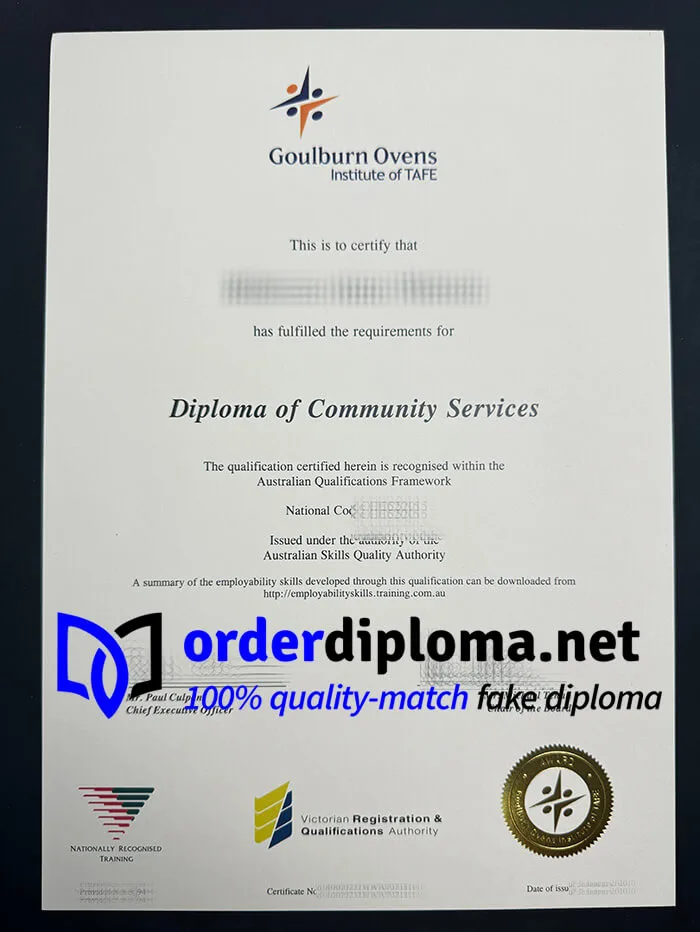 buy Goulburn Ovens Institute of TAFE diploma