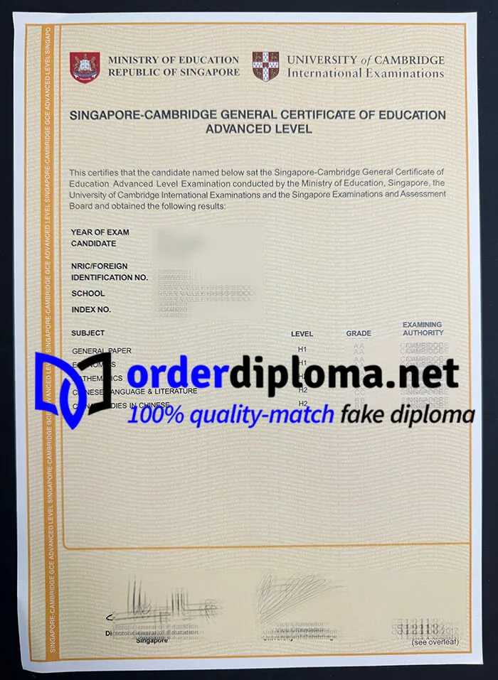 Buy GCE A-Level certificate online, get GCE A-Level Singapore certificate