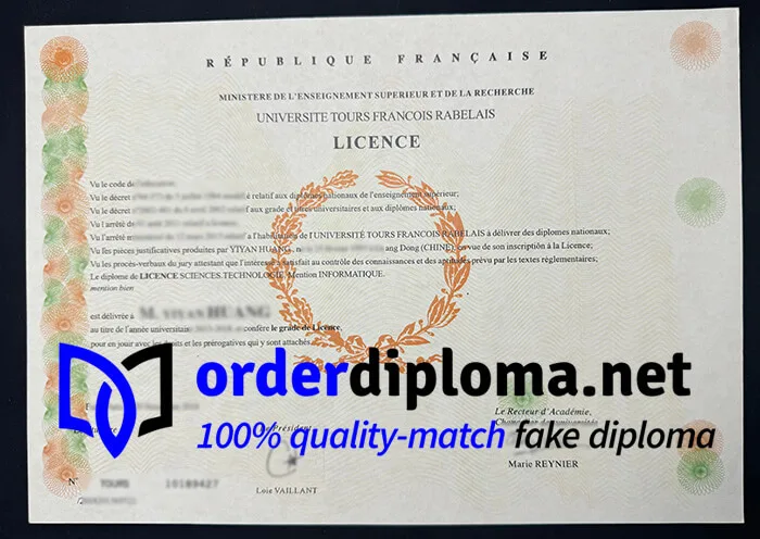 Buy Université de Tours diploma, order Université de Tours certificate.