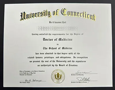 University of Connecticut diploma