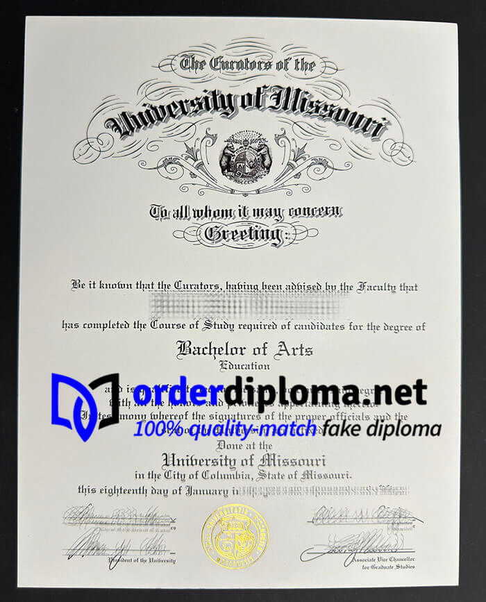 Order University of Missouri diploma, buy fake degree online.