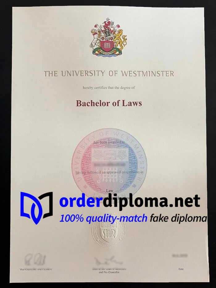 Buy University of Westminster diploma, buy fake degree in UK.