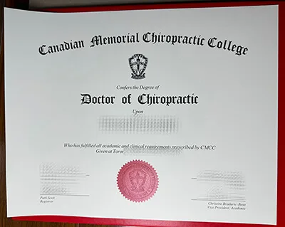 Buy Canadian Memorial Chiropractic College diploma