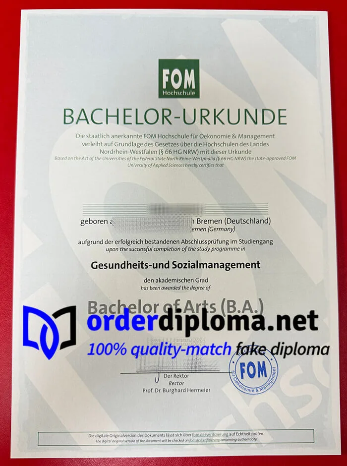 How to order FOM Hochschule fake diploma?