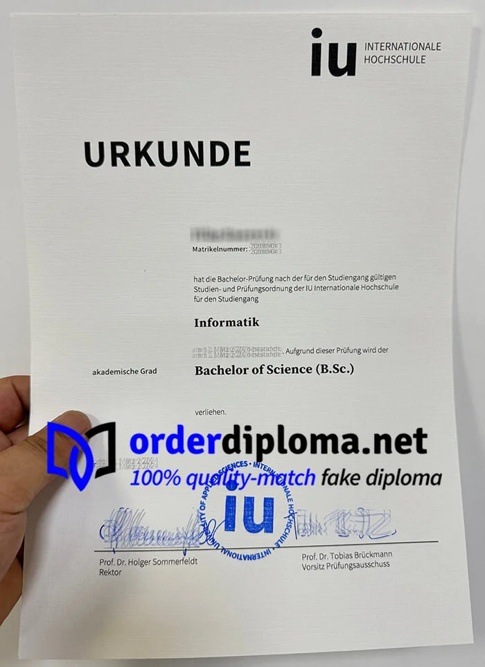 Buy IU internationale Hochschule diploma