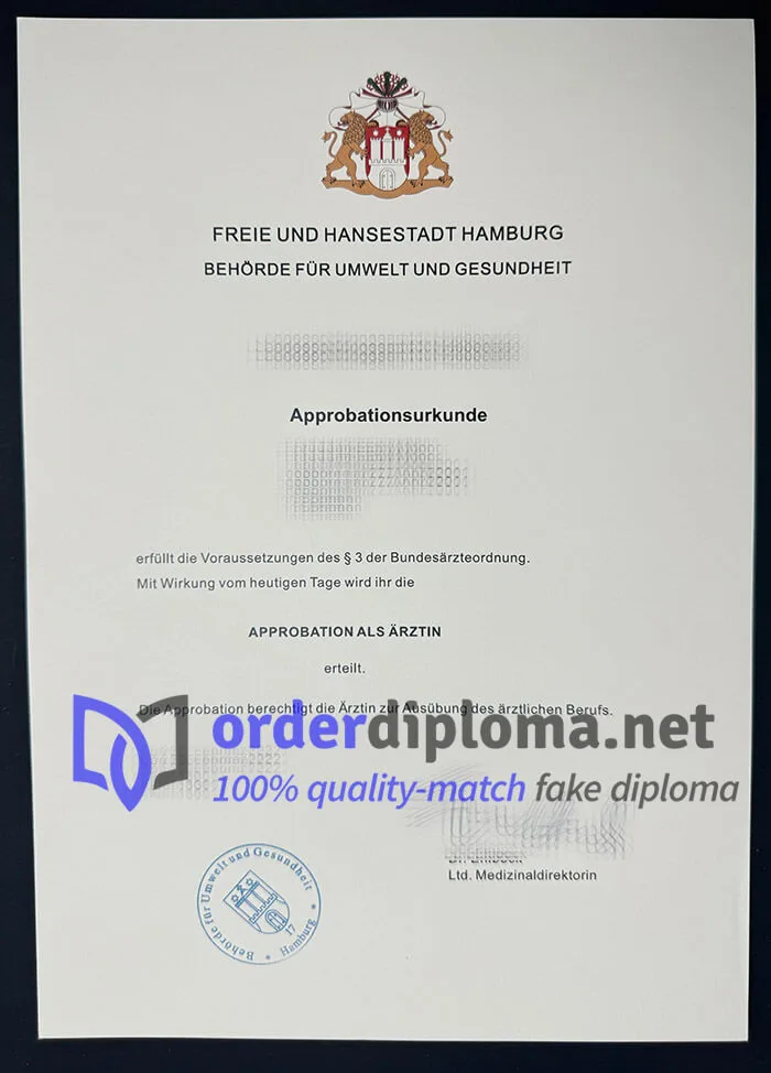 Buy Approbation Als Ärztin certificate, order Approtationsurkunde certificate online.