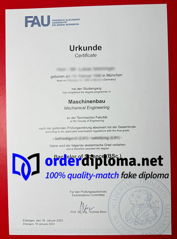 get FAU Erlangen-Nürnberg urkunde, buy fake diploma.