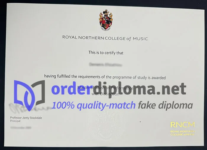 Royal Northern College of Music diploma, buy RNCM fake degree.