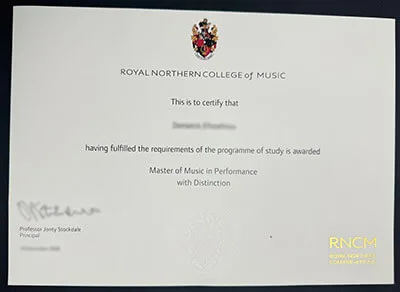 Royal Northern College of Music diploma, buy RNCM fake degree.