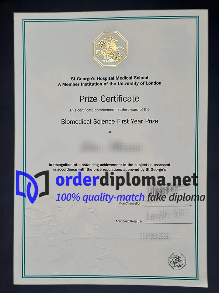 St George's Hospital Medical School diploma. buy SGHMS fake certificate.