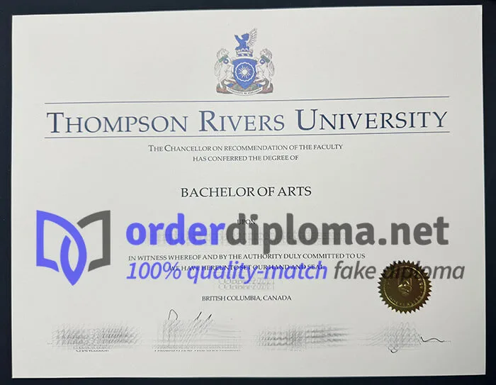 Thompson Rivers University transcript. order TRU diploma.