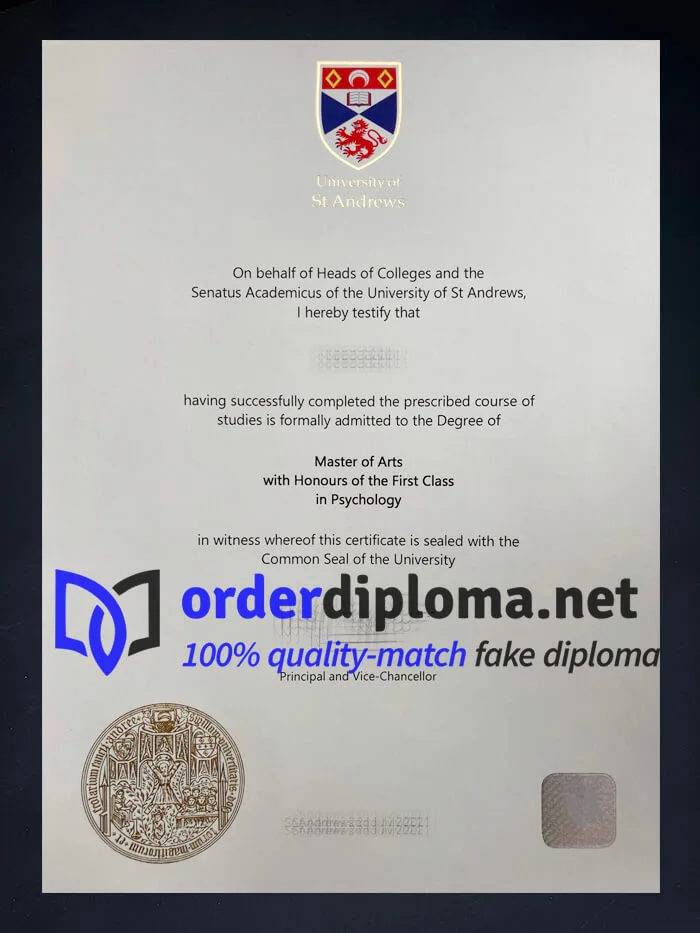 Can I order University of St Andrews diploma? buy fake degree online.