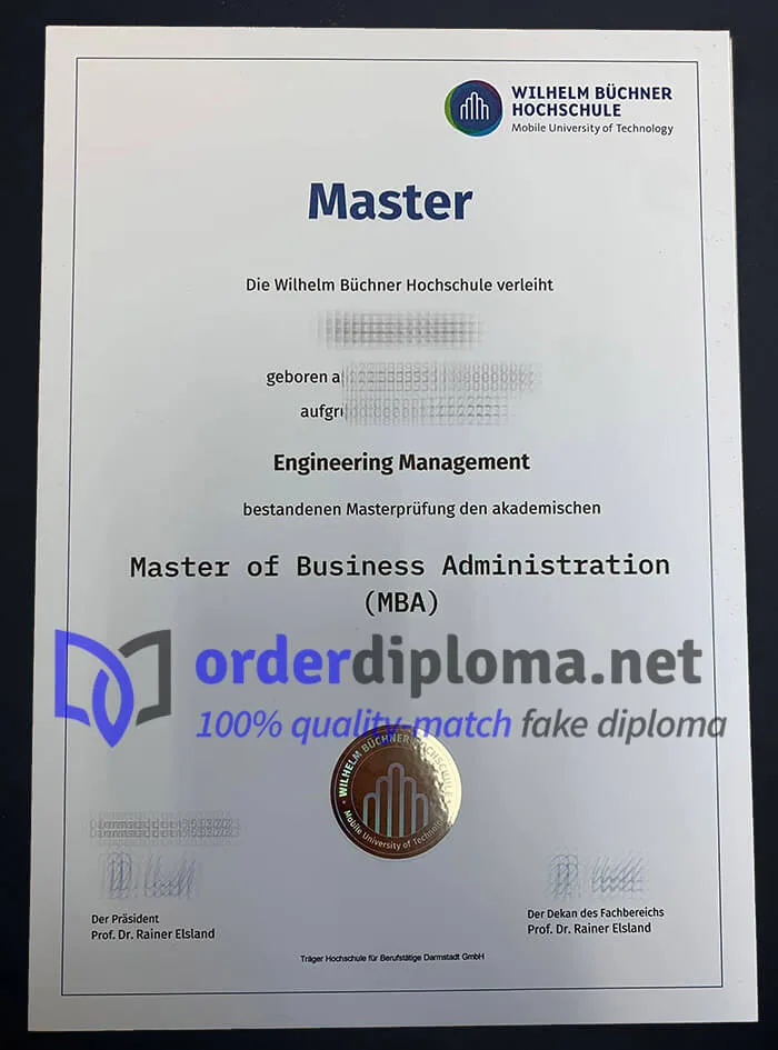 Buy Wilhelm Büchner Hochschule diploma online.