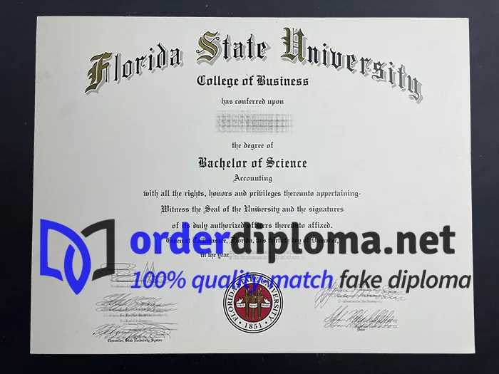 image of a fake Florida State University diploma