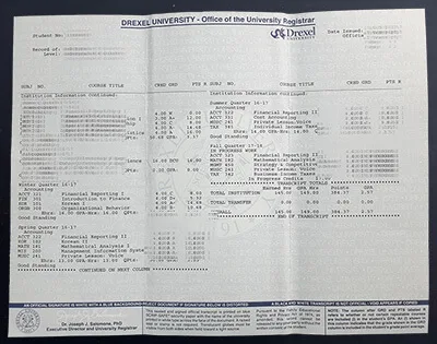 How to order Drexel University Fake Transcript?