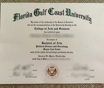 Fake Florida Gulf Coast University diploma, get FGCU degree online.