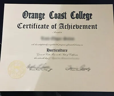 Quality Orange Coast College Fake Degree for Sale