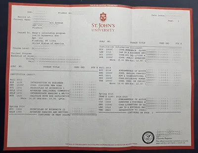 Can I order St John’s University fake Transcript?