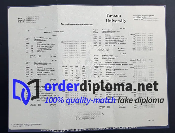 Where to order Towson University diploma? buy Towson University transcript online.